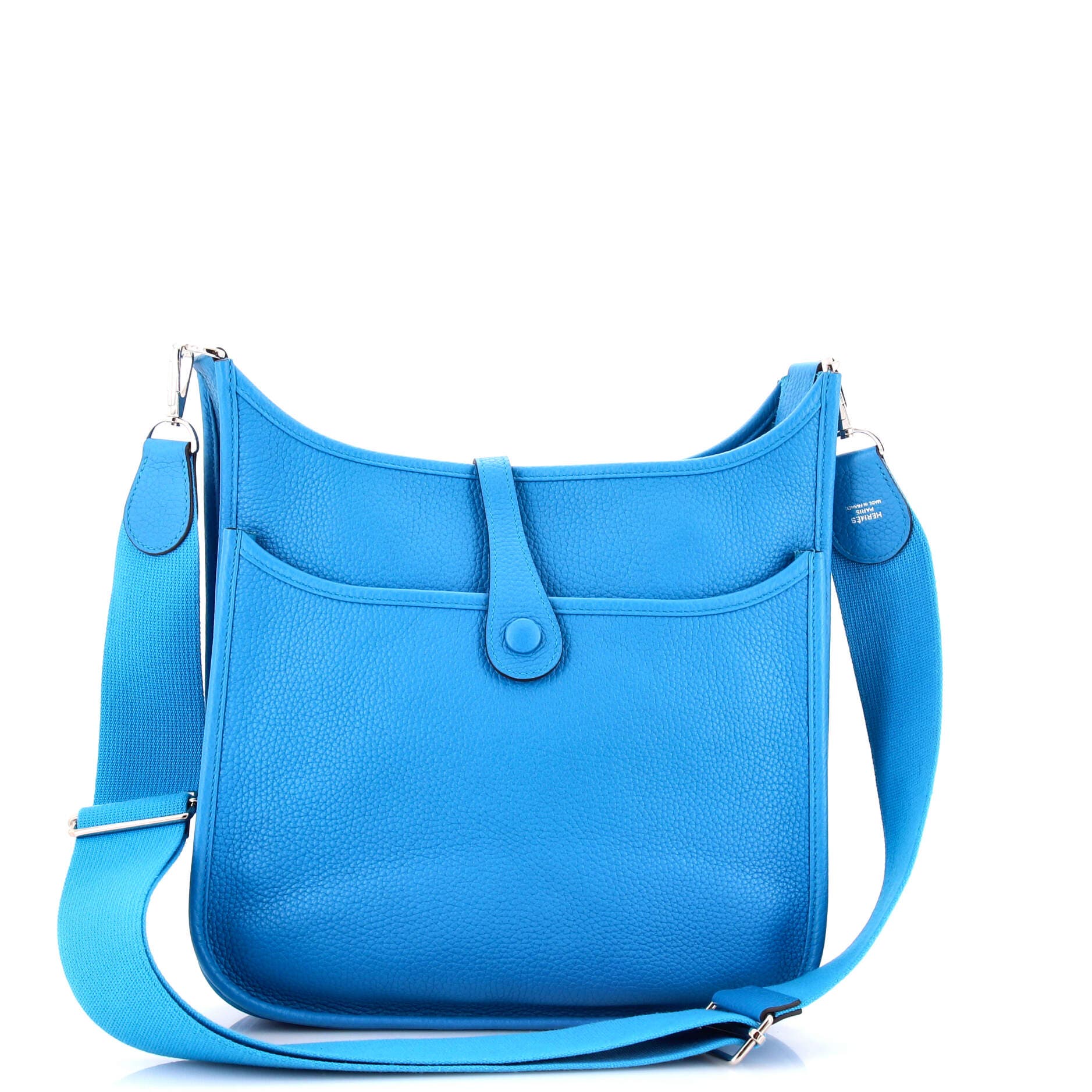Pre-Owned Hermes Evelyne Bag Gen III Clemence PM, Alternate, color, Bleu Zanzibar