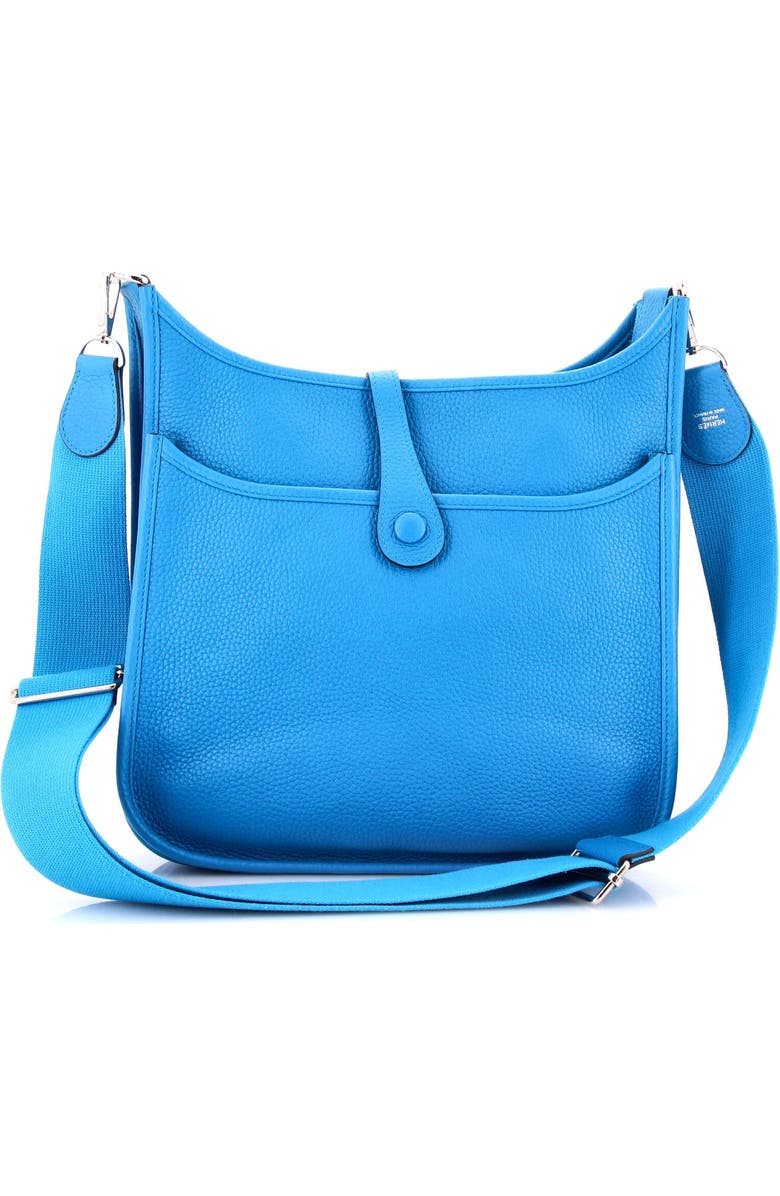 Pre-Owned Hermes Evelyne Bag Gen III Clemence PM, Alternate, color, Bleu Zanzibar