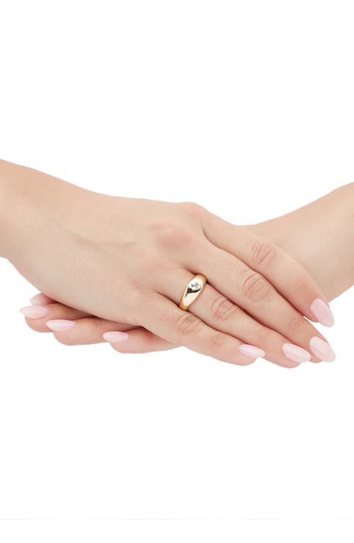 Frankie & Zoe 14k Yellow Gold White Topaz Dome Ring In Yellow Gold