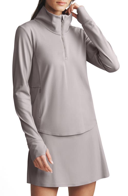 Shop Rhone Course To Court Long Sleeve Quarter Zip Top In Taupe Mist