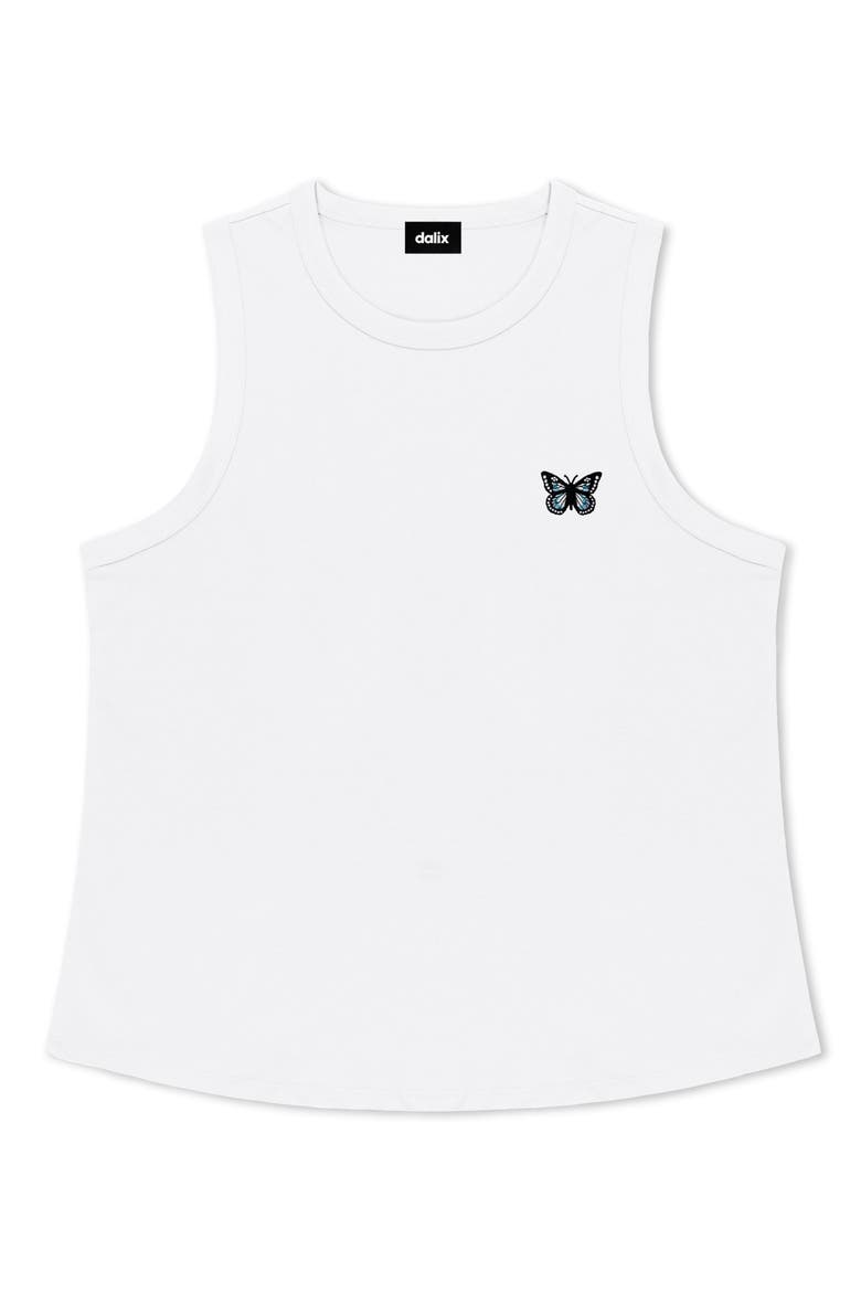 Butterfly Cotton Jersey Tank, Main, color, White
