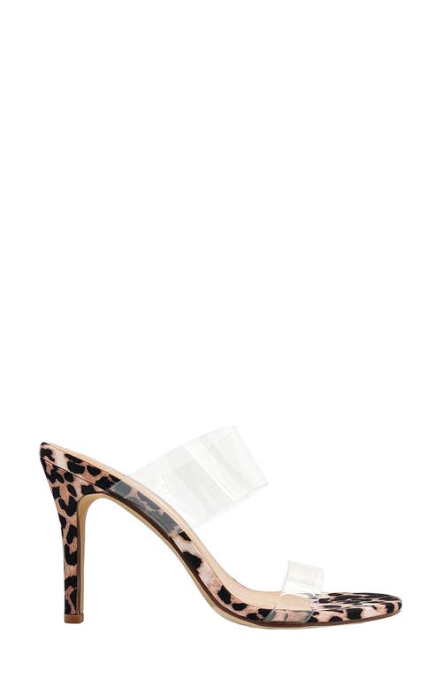 Shushop Heddie Clear Strap Sandal In Leopard Satin