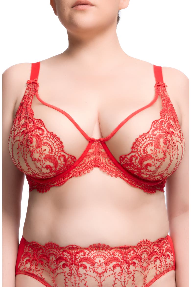 Nom de Plume Curve Underwire Bra, Main, color, FLAME