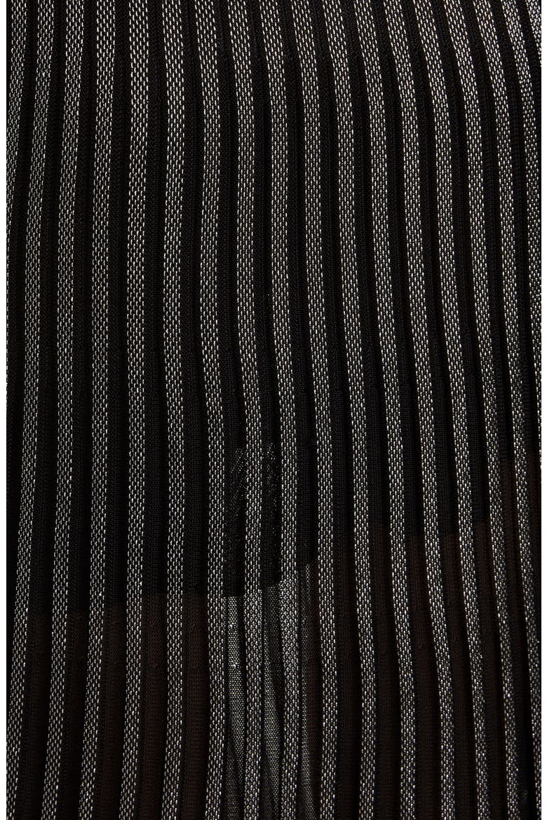 Semi Sheer Metallic Pleated Skirt, Alternate, color, EAC NOIR/ ARGENT