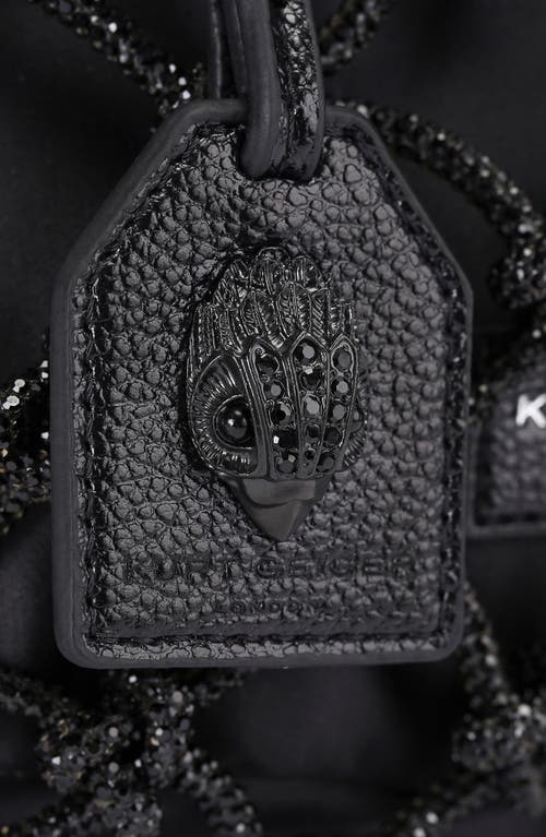 Kurt Geiger London Small Crystal Macramé Bag In Black