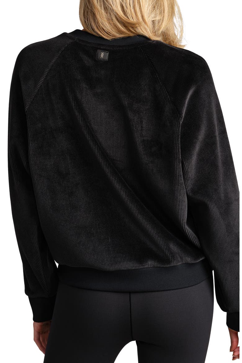 Plush Crewneck Sweatshirt, Alternate, color, PURE BLACK