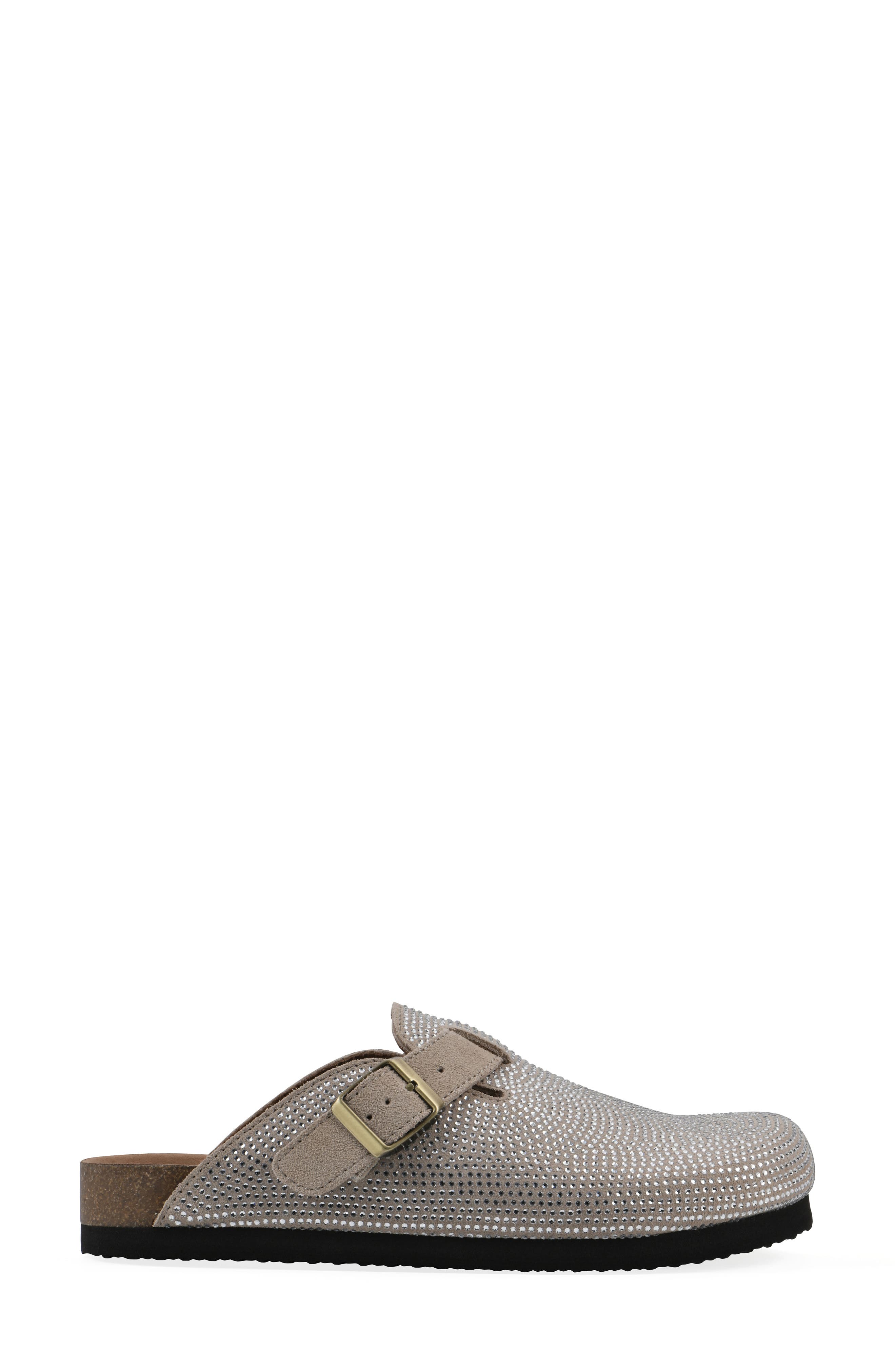 Bellamy Crystal Embellished Clog, Alternate, color, SANDAL WOOD/ SUEDE