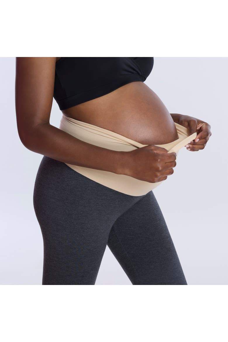 Essential Stretch Secret Fit Over the Belly Maternity Tights, Alternate, color, Charcoal