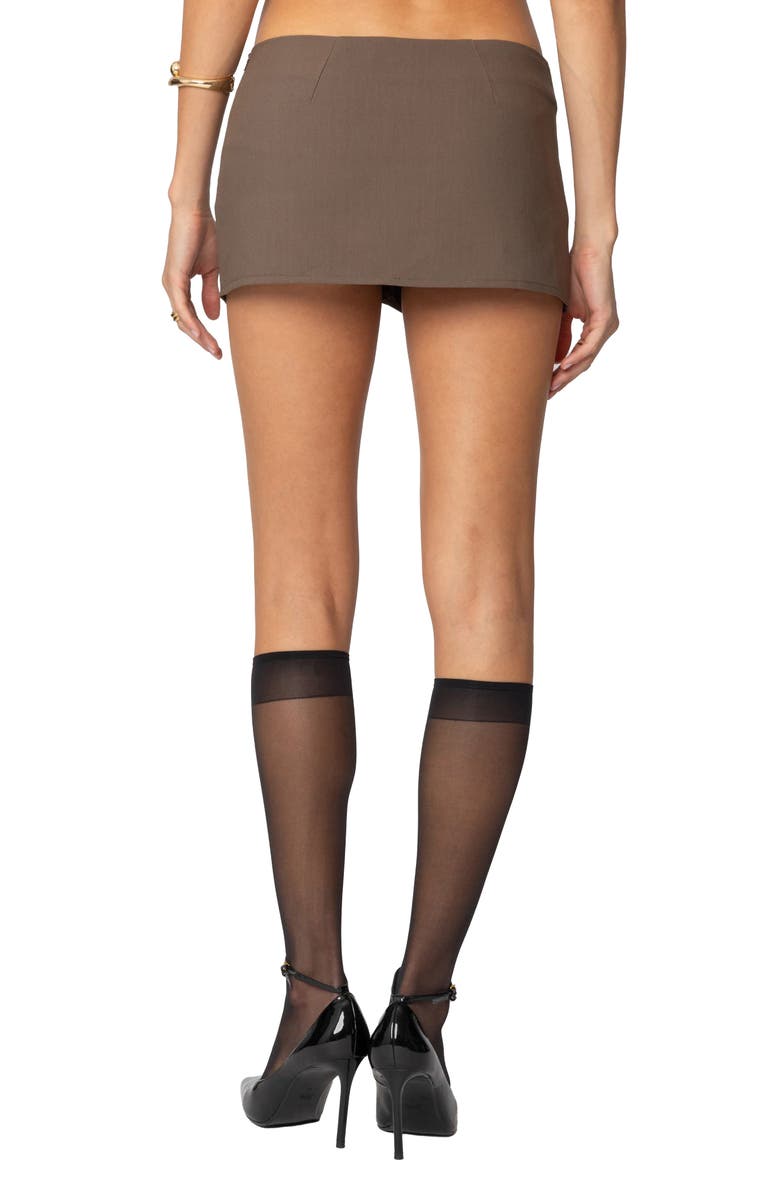 EDIKTED Ellis Buttoned Up Mini Skort, Alternate, color, Brown