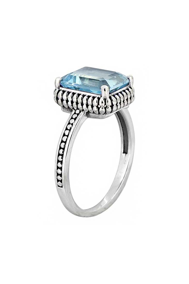 Rectangle Stone Ring, Alternate, color, BLUE
