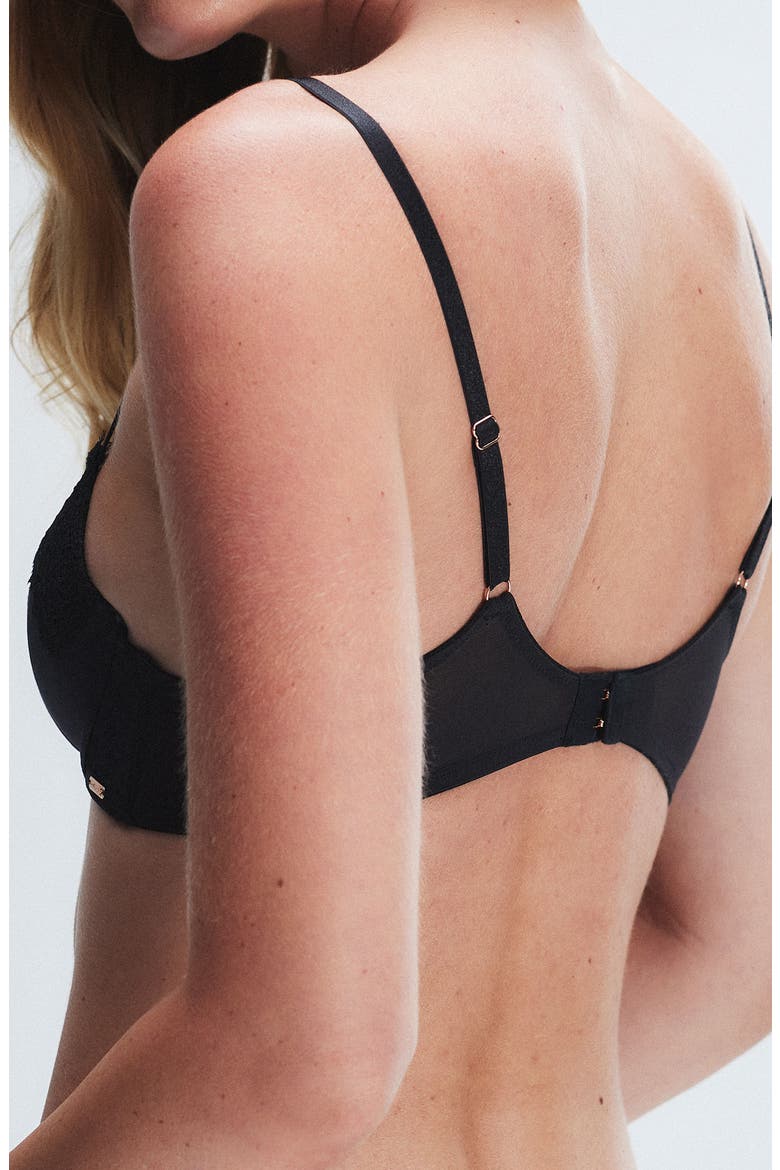 Nite Shade Underwire Padded Demi Bra, Alternate, color, BLACK CAVIAR