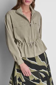 DKNY Arid Cotton Blend Piqué Jacket