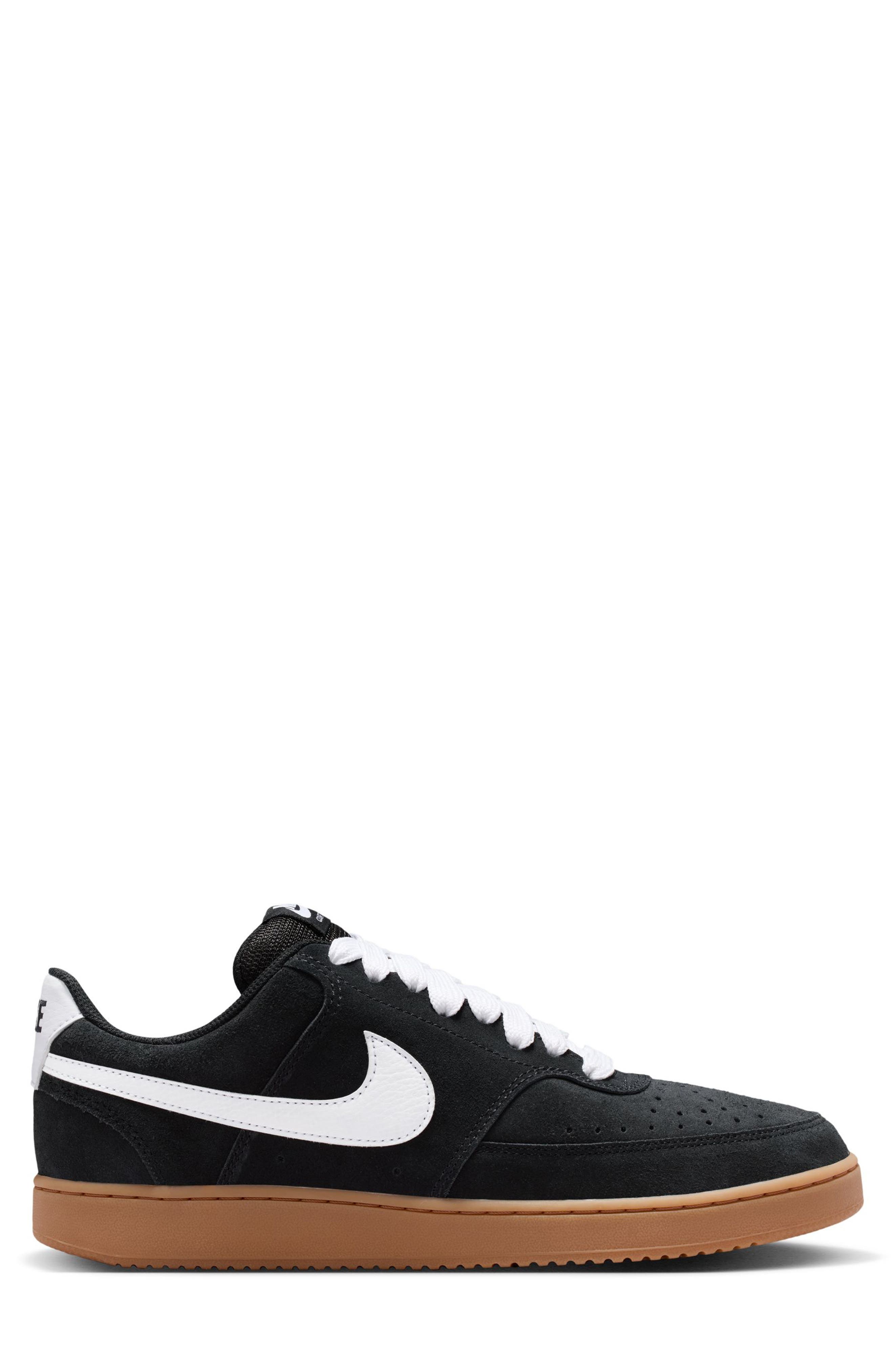 Nike Court Vision Low Top Sneaker, Alternate, color, Black/ Gum Medium Brown
