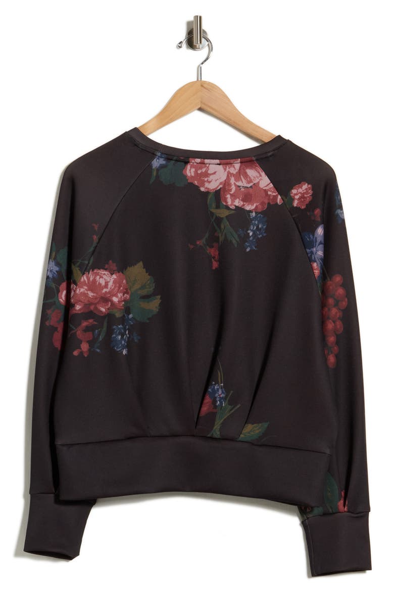 Scuba Blouson Sweatshirt, Alternate, color, BLACK FLORAL