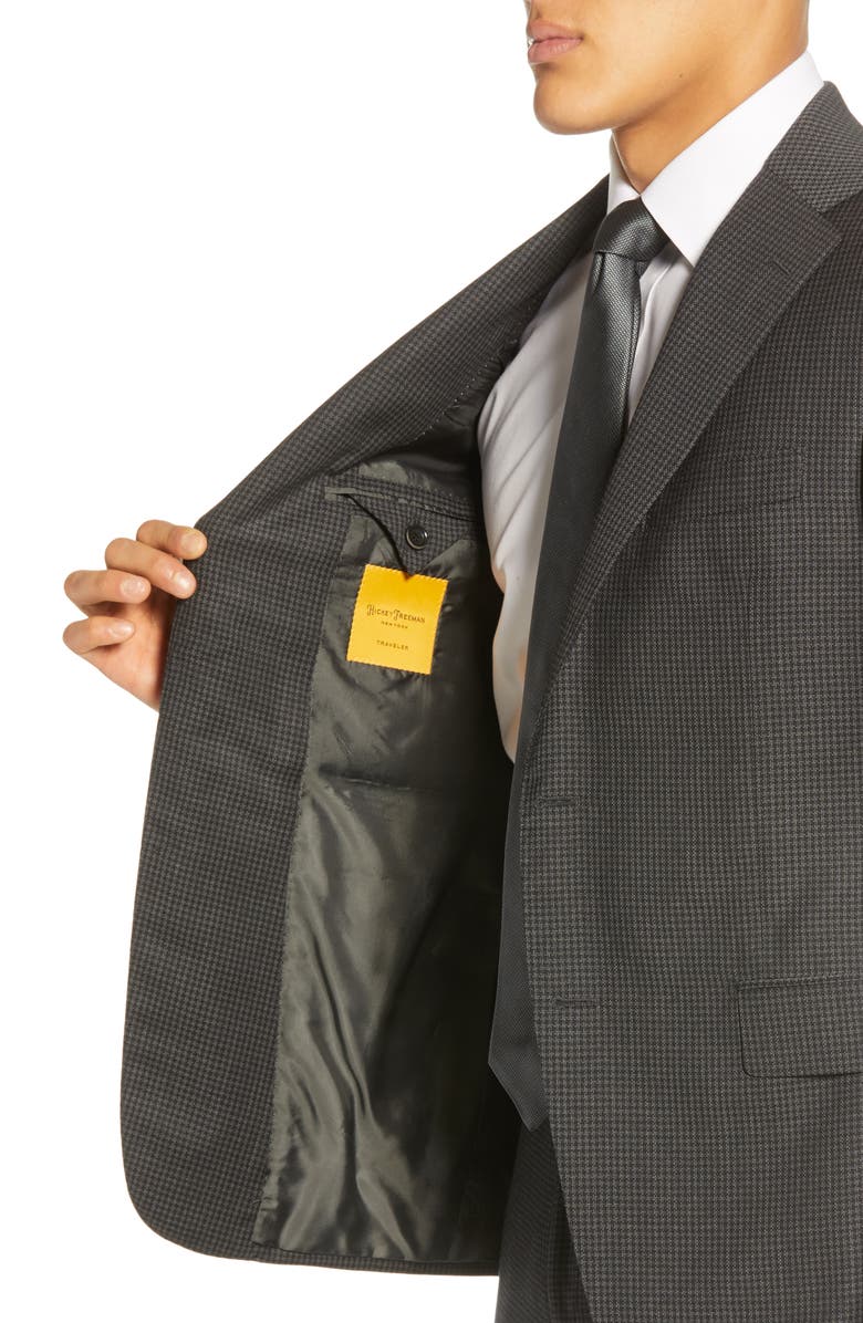 Hickey Freeman Classic Fit Houndstooth Wool Suit, Alternate, color,
