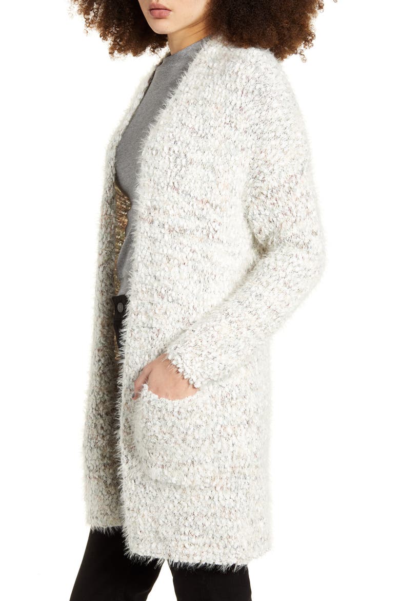 Eyelash Chenille Cardigan, Alternate, color, GREY