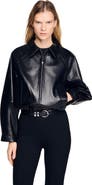 SANDRO Lamb leather jacket