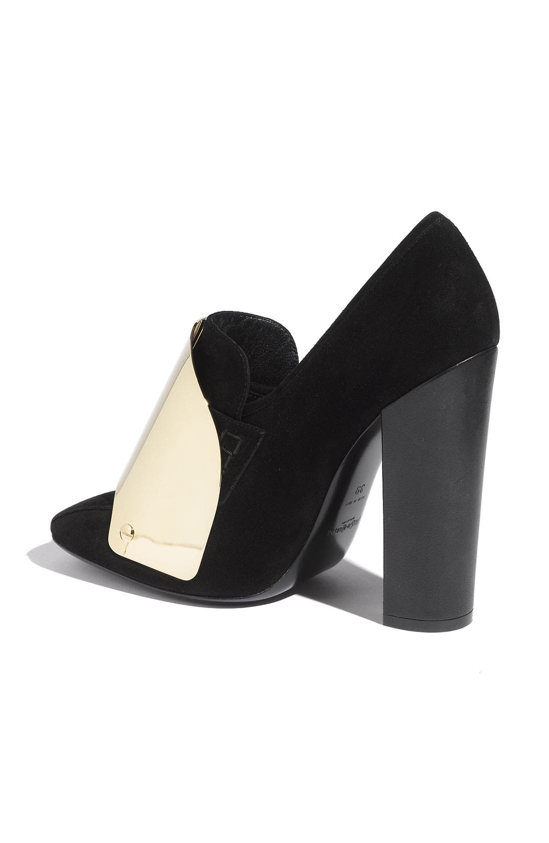 'Shield' Loafer Pump, Alternate, color, BLACK SUEDE