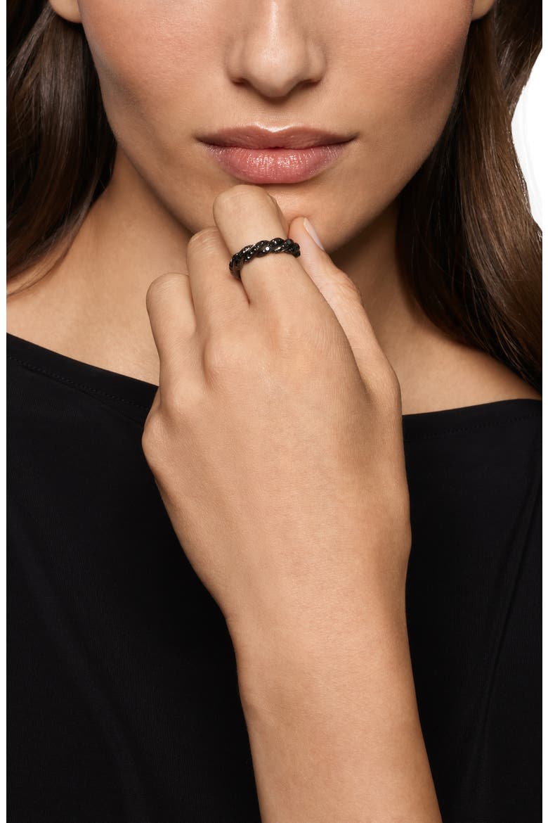 Sculpted Cable Flex Band Ring, Alternate, color, 18K WG BLACK RHODIUM