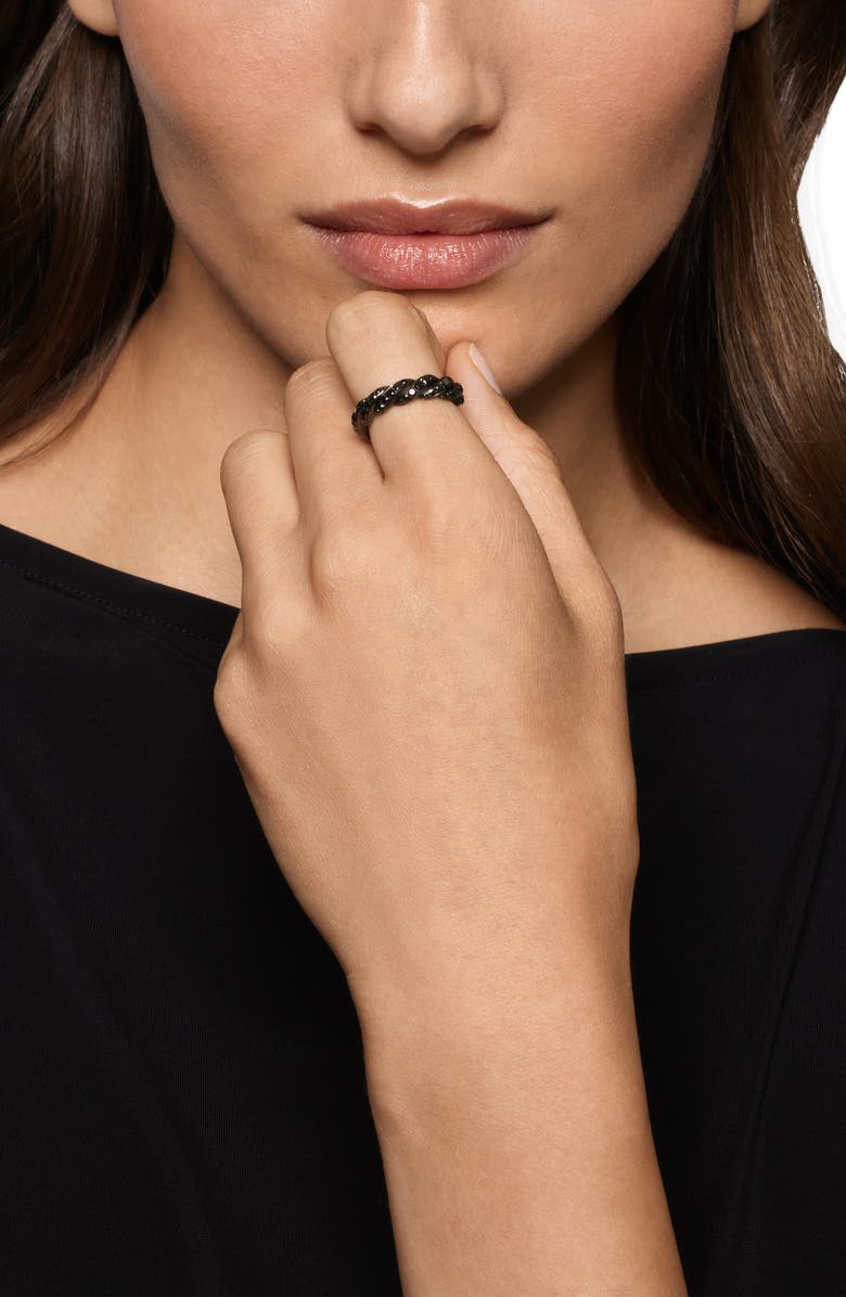 David Yurman Sculpted Cable Flex Band Ring, Alternate, color, 18K Wg Black Rhodium