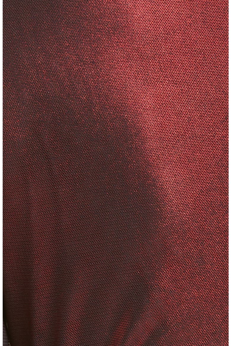 Cutout Long Sleeve Mesh Jumpsuit, Alternate, color, OXBLOOD