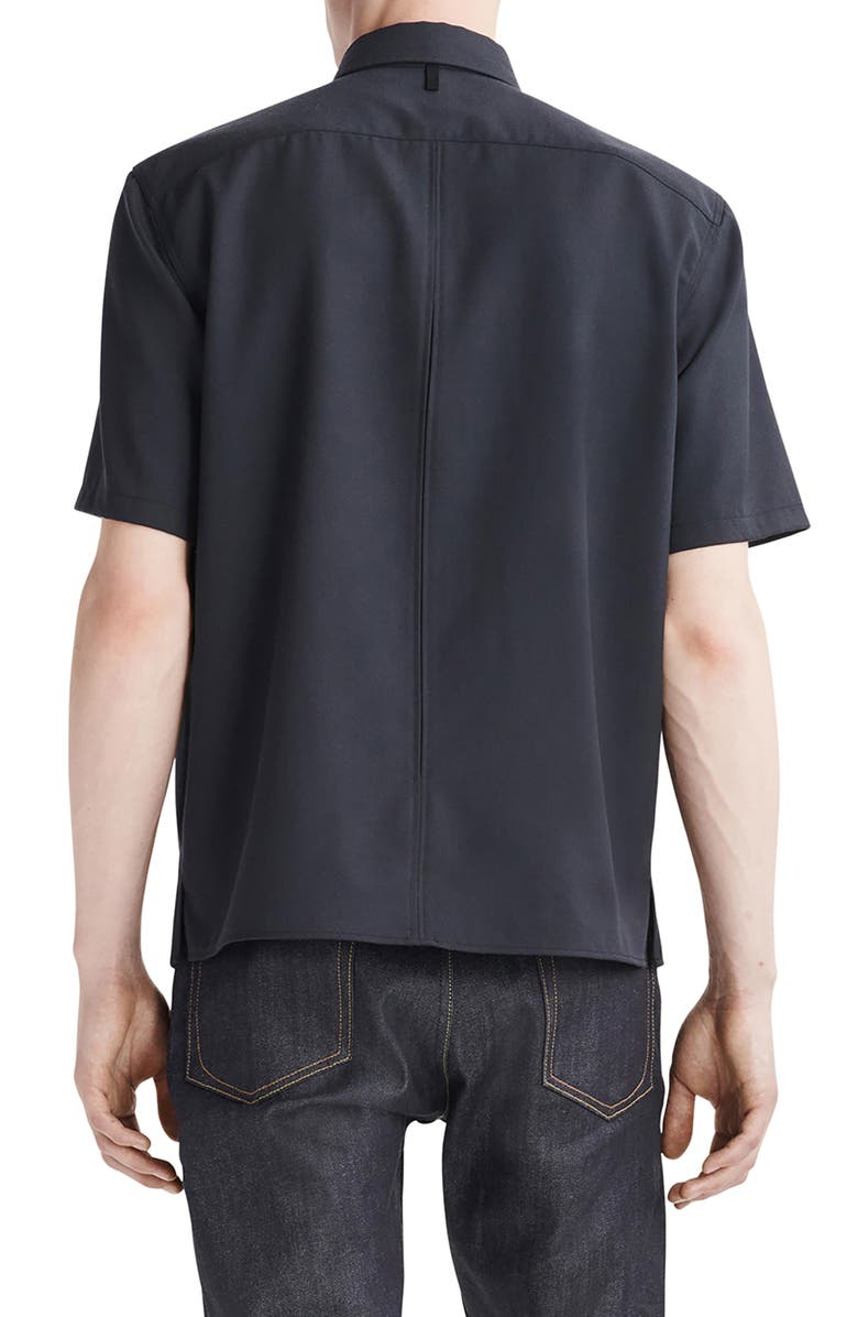 rag & bone Dalton Wool Blend Crepe Short Sleeve Button-Up Shirt, Alternate, color,