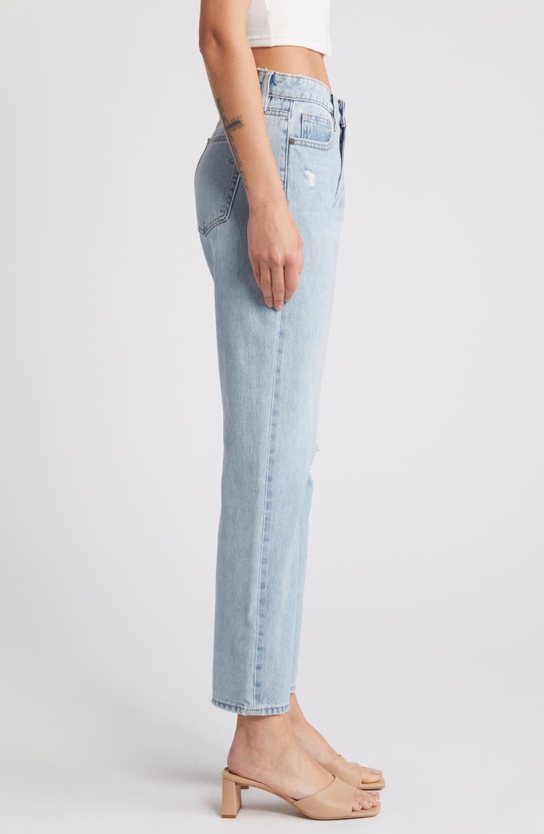 HIDDEN JEANS Ripped Mid Rise Straight Leg Jeans, Alternate, color, 
