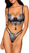 Dreamgirl Floral Embroidered Underwire Bra & G-String Set