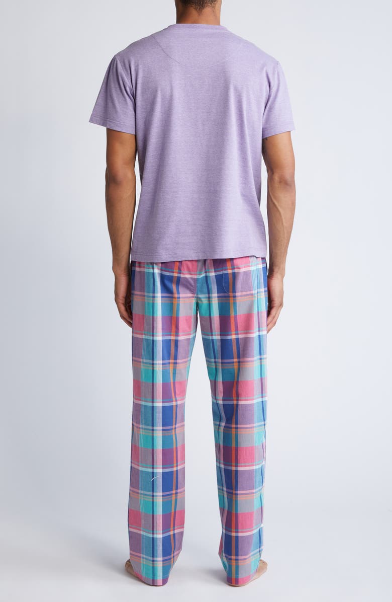 Majestic International Lessons in Color T-Shirt & Plaid Pajama Pants, Alternate, color, Purple Haze