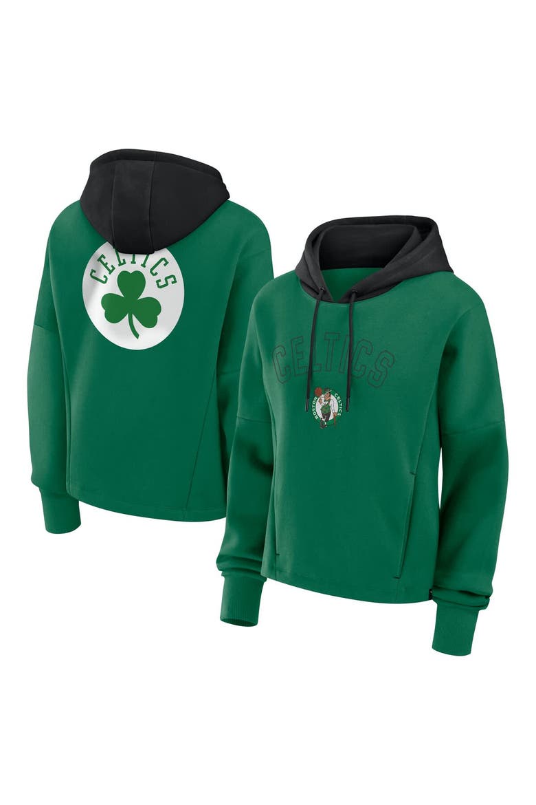 Women's Fanatics  Kelly Green Boston Celtics Post Up Boxy Pullover Hoodie, Main, color, Kelly Green