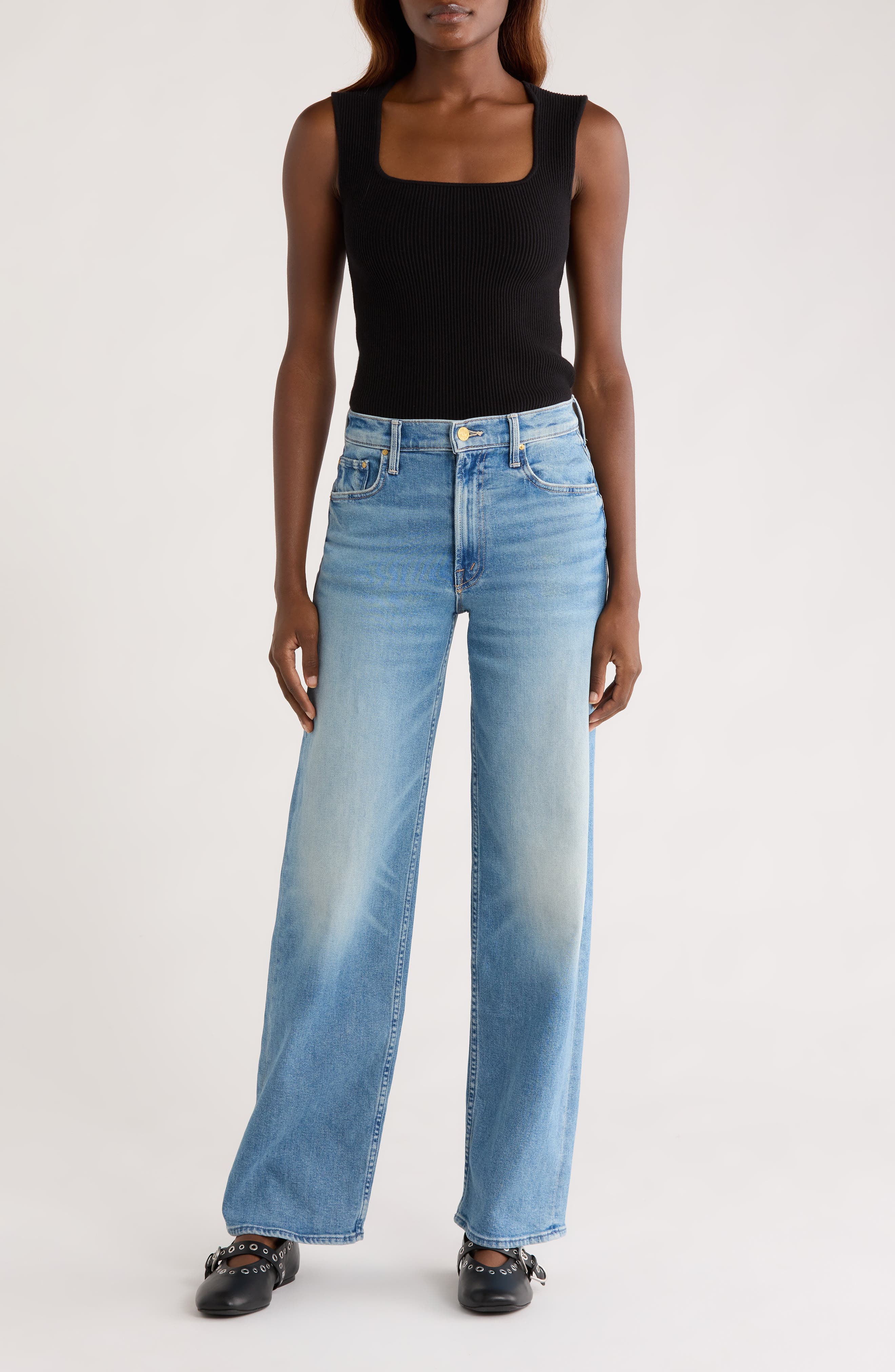 MOTHER The Kick It High Waist Straight Leg Jeans