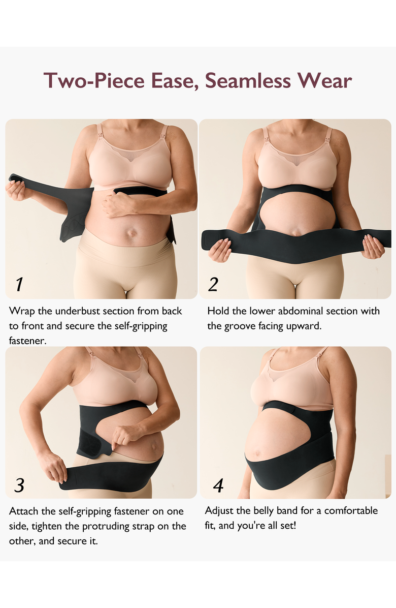 Momcozy Ergonest Maternity Belly Band, Alternate, color, Black