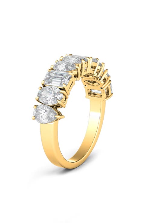 Pear, Oval & Emerald Cut Lab Created Diamond Half Eternity Ring