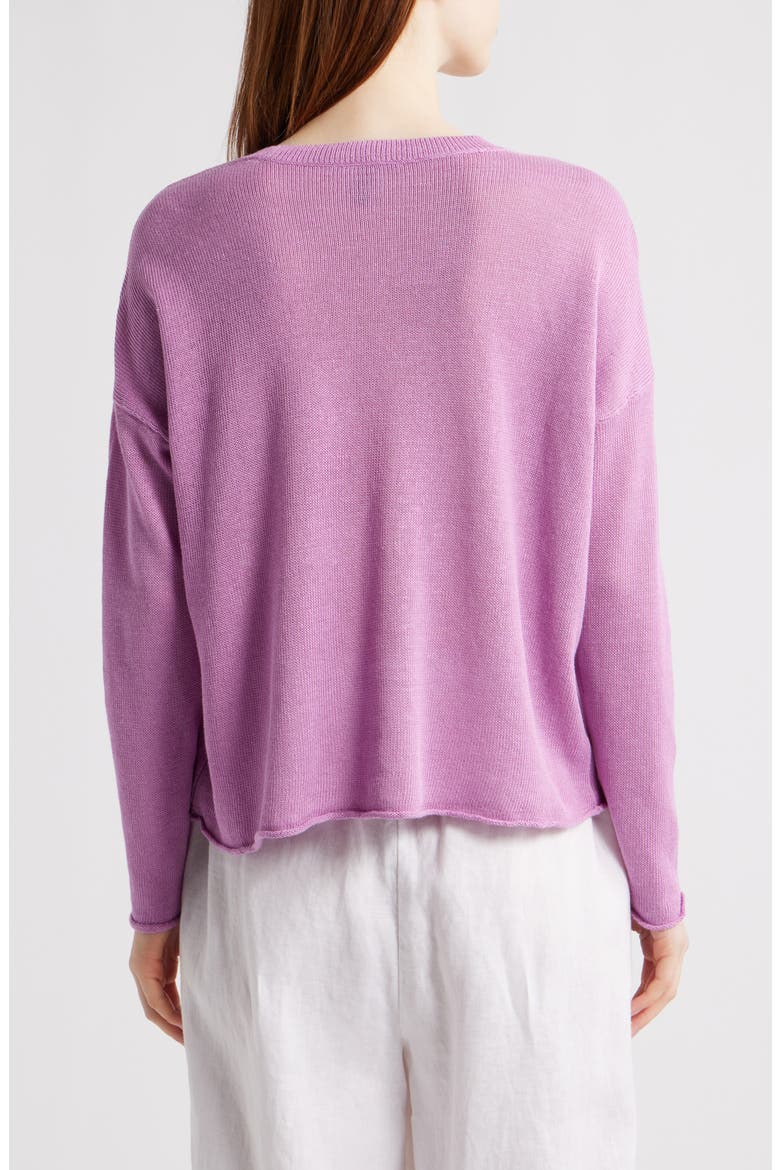 Crewneck Organic Linen & Organic Cotton Sweater, Alternate, color, FRLIL