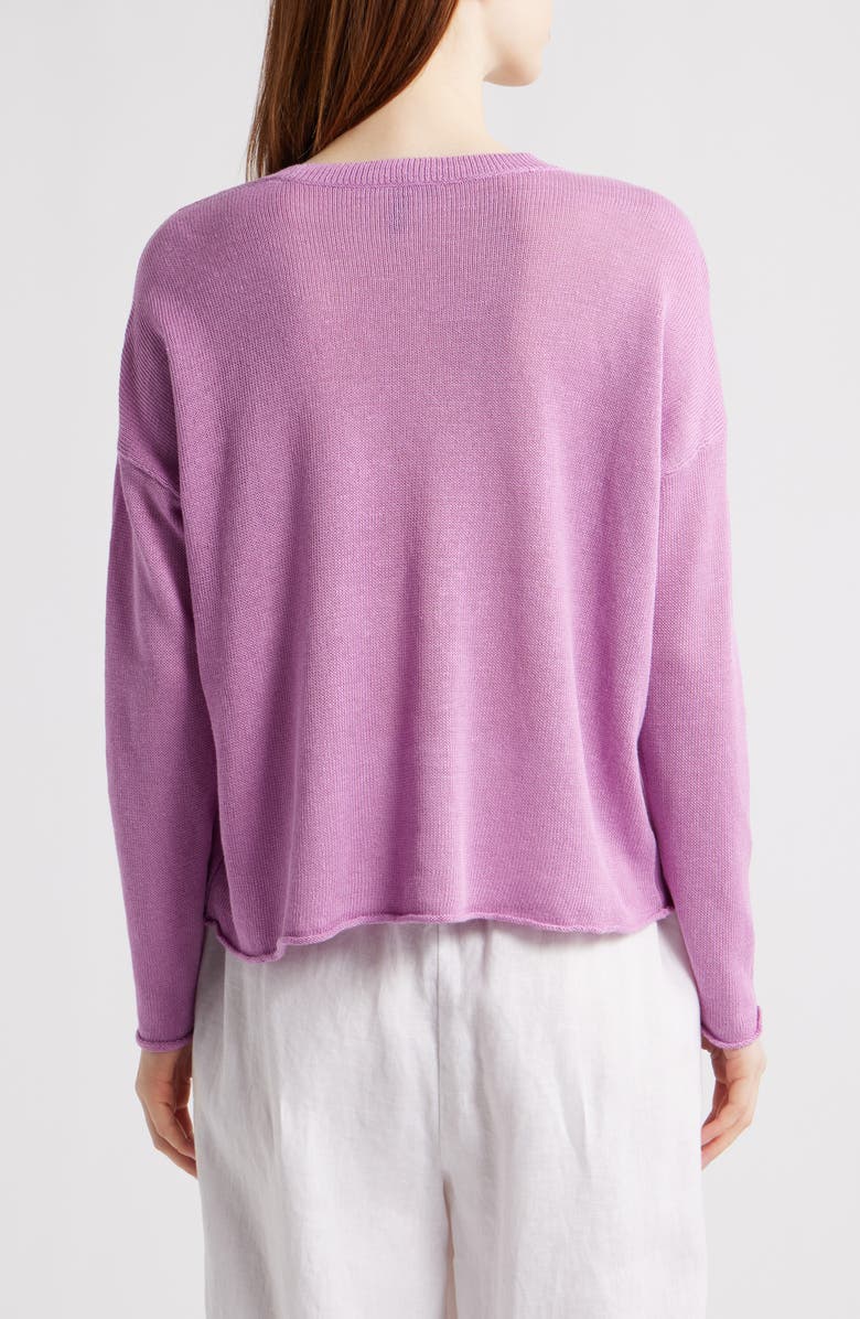Eileen Fisher Crewneck Organic Linen & Organic Cotton Sweater, Alternate, color, French Lilac
