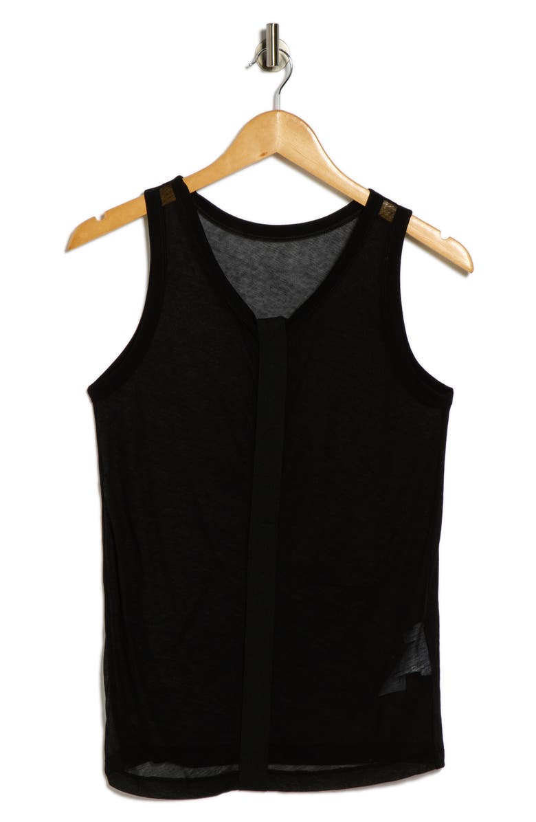 Helmut Lang Reversible Sheer Cotton Tank Top, Alternate, color, Black