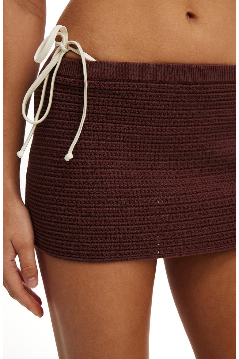 Women's Lenni Knit Mini Skirt, Alternate, color, Espresso