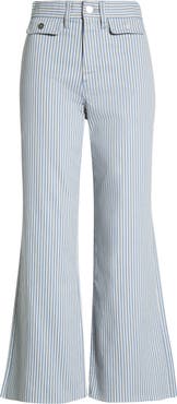 PAIGE Anessa High Waist Button Pocket Raw Hem Ankle Flare Jeans