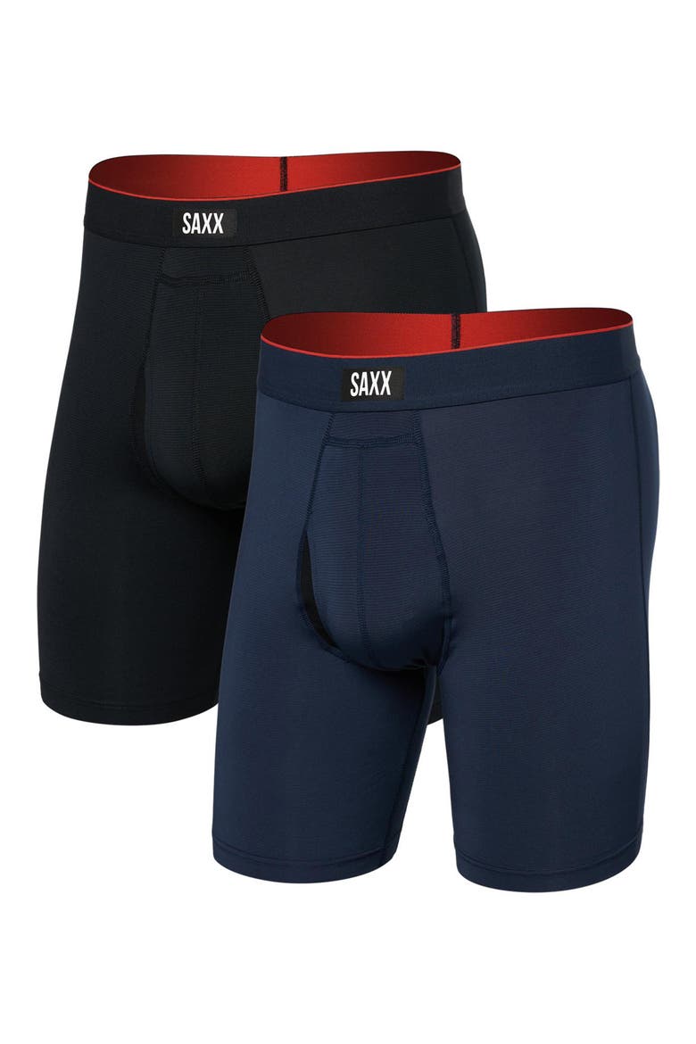 Assorted 2-Pack Multi-Sport Mesh Long Boxer Briefs, Main, color, NAVY/BACK