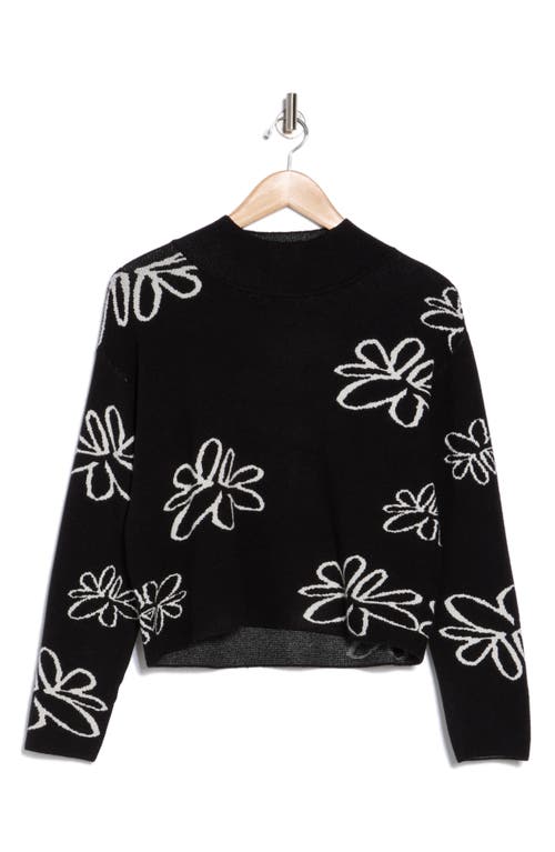 Industry Republic Clothing Mock Neck Jacquard Sweater