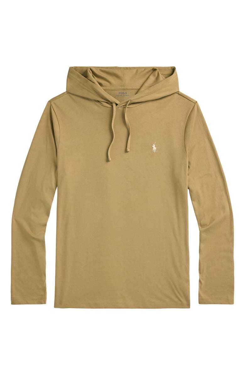Polo Ralph Lauren Long Sleeve Hooded Cotton T-Shirt, Alternate, color, Cafe Tan