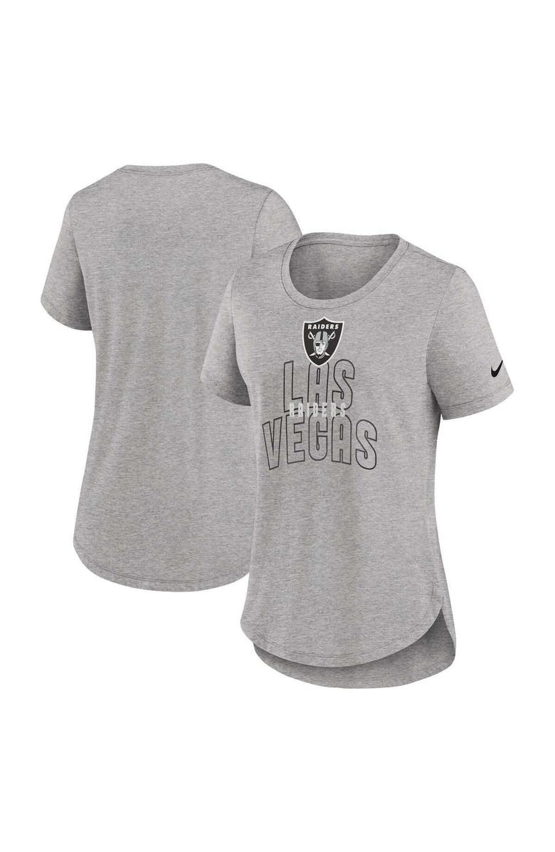 Nike Women's Nike Heather Gray Las Vegas Raiders Fashion Tri-Blend T-Shirt, Main, color, Heather Gray