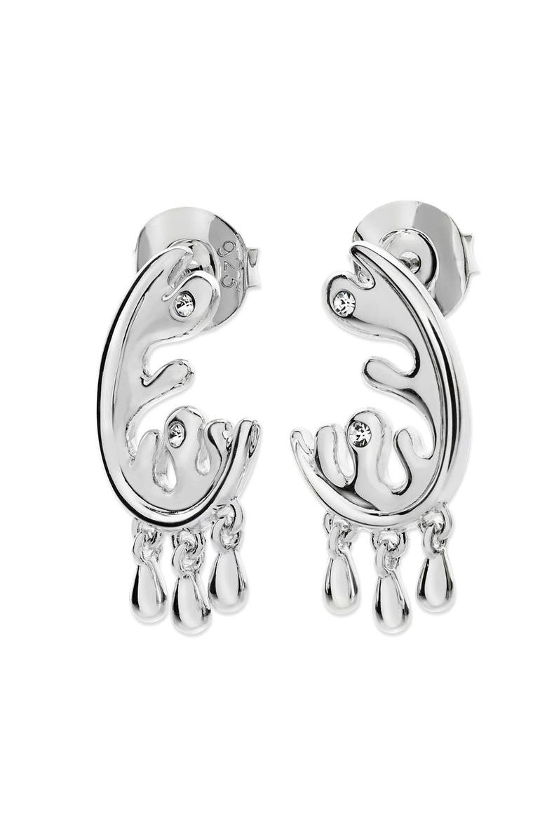 Lucy Quartermaine Wave Studs with Drips Earrings, Main, color, Sterling Silver