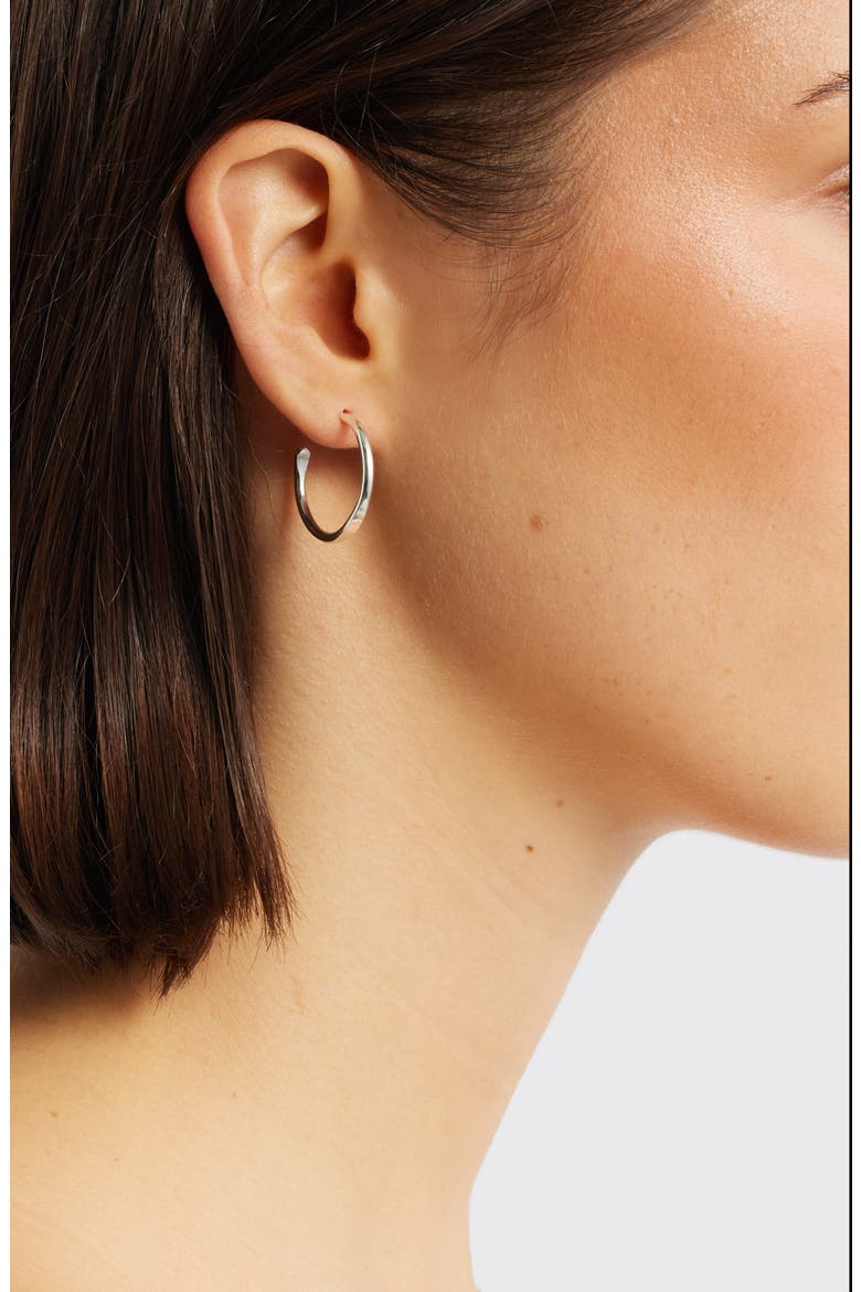 Small Loom Hoop Earrings, Alternate, color, STERLING SILVER