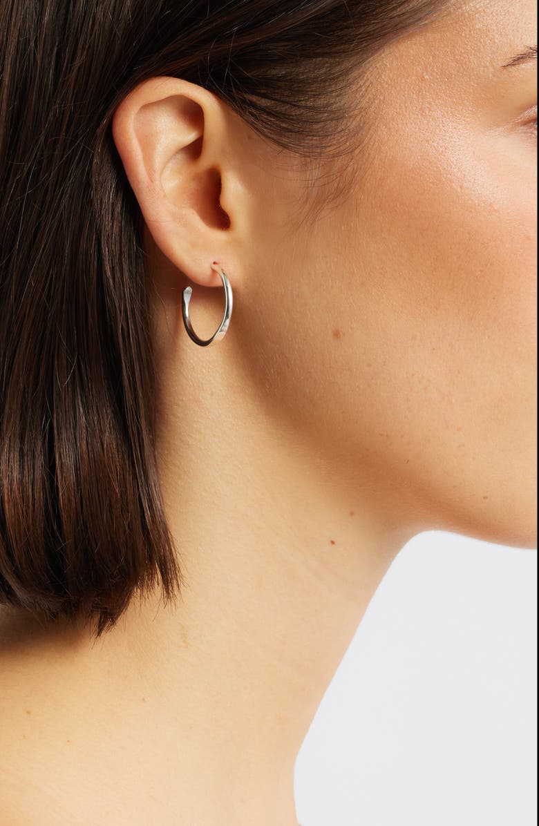 Nashelle Small Loom Hoop Earrings, Alternate, color, Sterling Silver