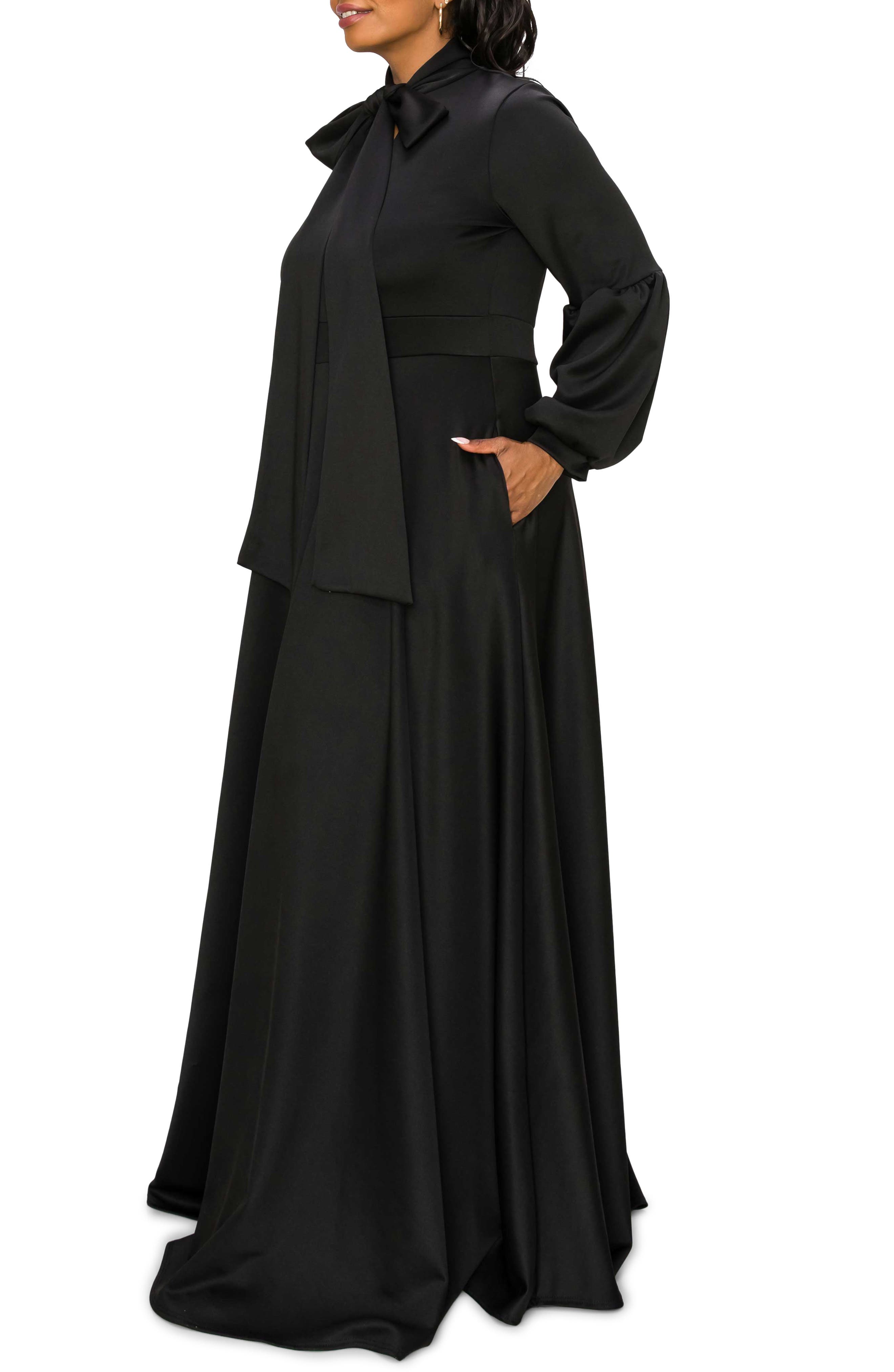 L I V D Bella Donna Long Sleeve Ribbon Tie Dress (Women) | Nordstrom