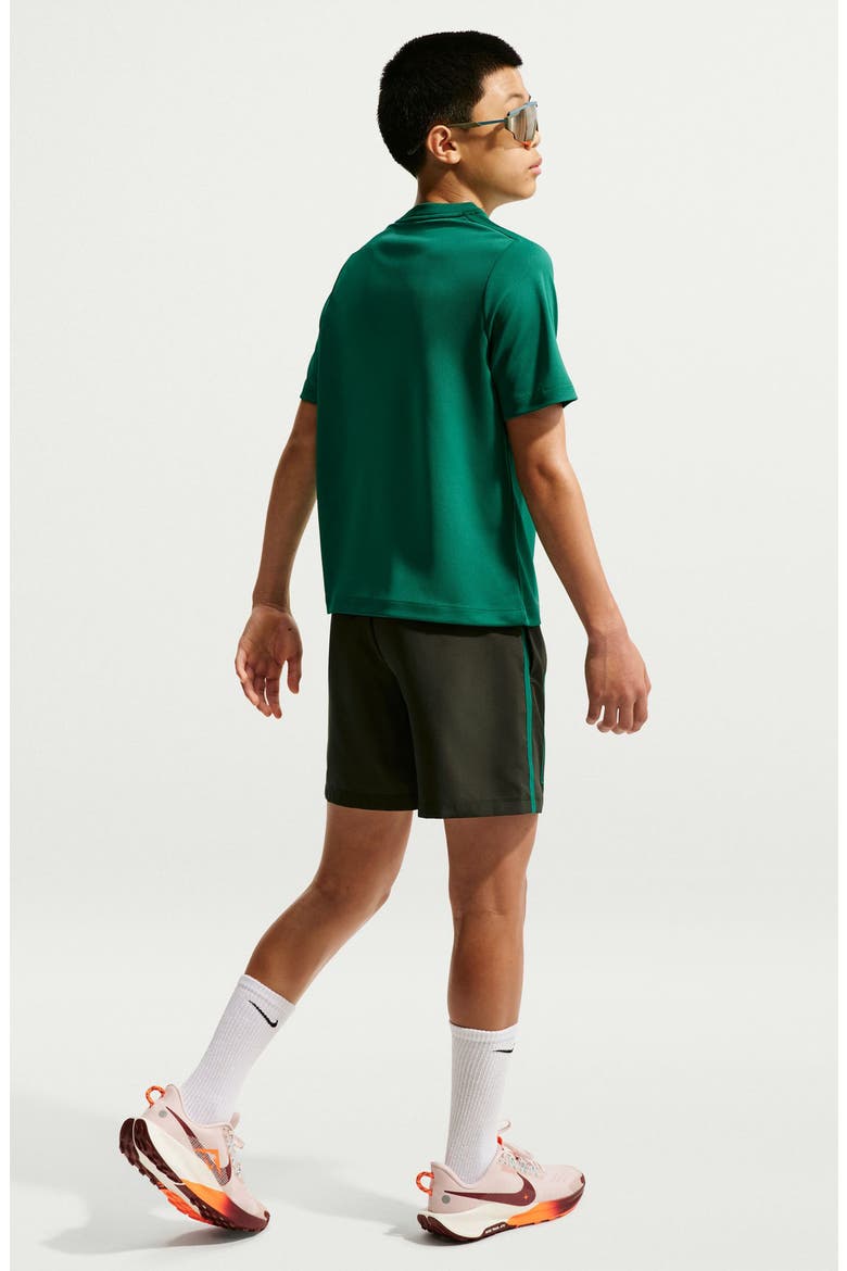 Kids' Nike Dri-FIT Multi Woven Shorts, Alternate, color, SEQUOIA/ MALACHITE/ TOPAZ