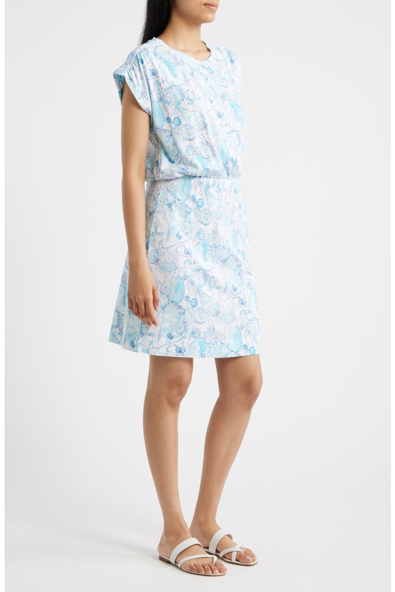 Melli Print Dress, Alternate, color, RESORT WHITE SHELL SHINE