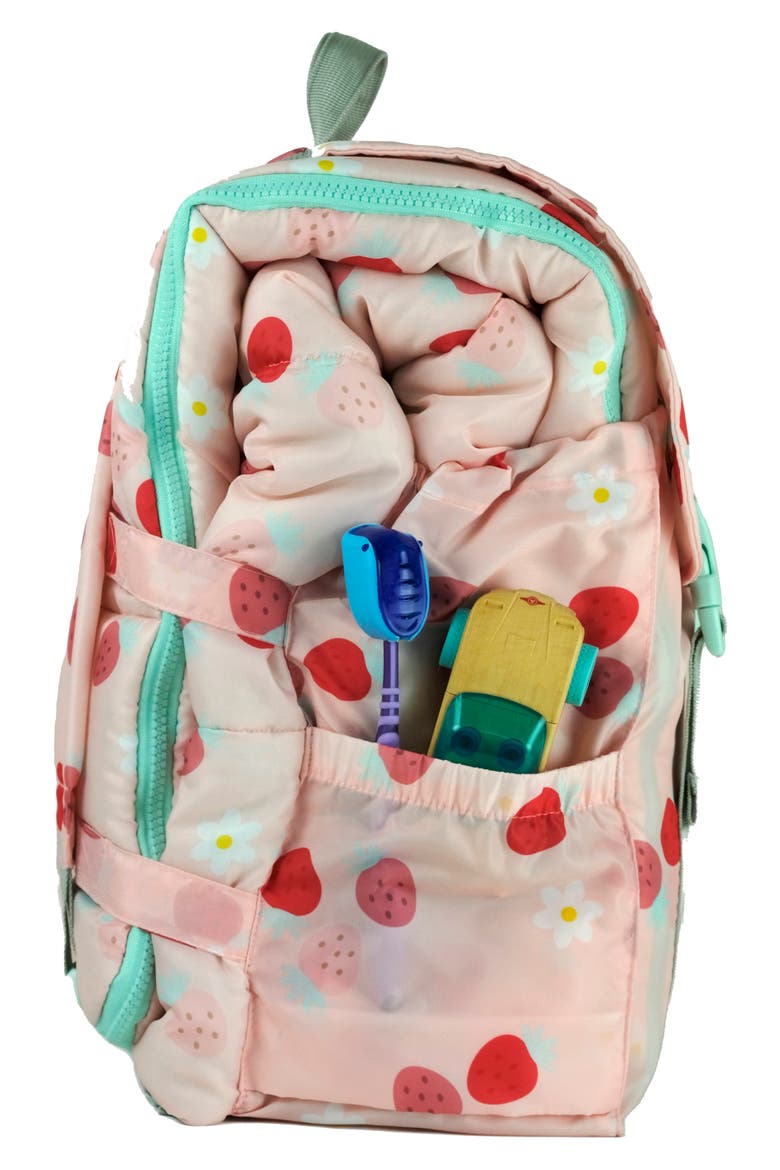 Kids' Sleep-n-Pack Strawberries & Daisies Print Sleeping Bag Backpack, Alternate, color, STRAWBERRIES & DAISIES