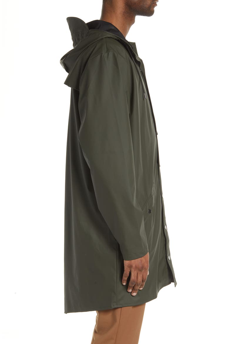 Waterproof Longline Jacket, Alternate, color, GREEN
